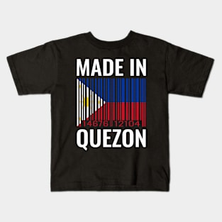 Made in Quezon Barcode Flag of the Philippines Kids T-Shirt